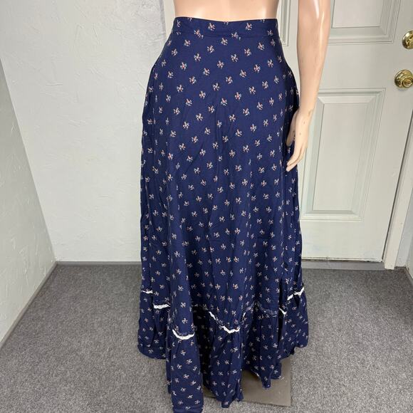 Vintage 70s Gunne Sax Womens Skirt 7 Floral Cottagecore Maxi Prairie Boho L3-7 - Picture 4 of 7